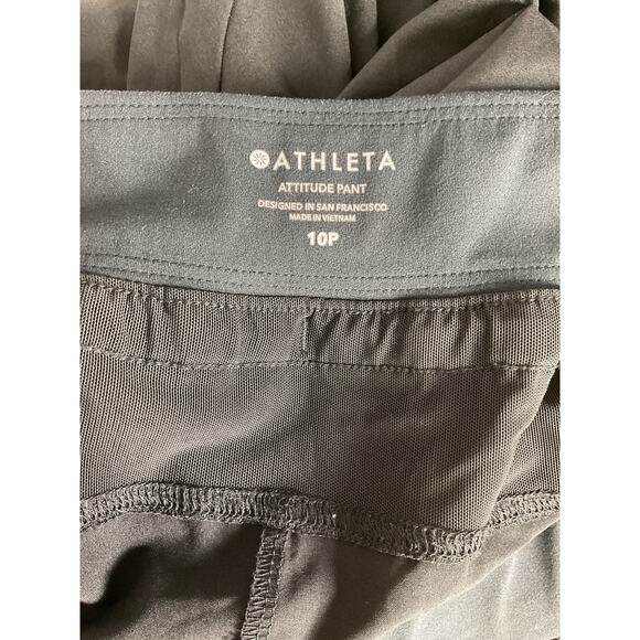 Athleta Women's Attitude Pant in Black Ruched Seams Unlined Jogger Style 10P - Picture 15 of 16